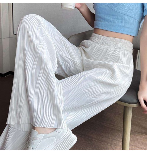 Long Pants for Women Summer High Waist Sag Wide Leg Trousers Women's Straight Stacked Baggy Pants